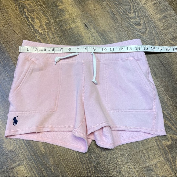Polo Ralph Lauren Women's XS Pink Fleece Cotton Blend Sweat Shorts Blue Pony - Picture 2 of 7